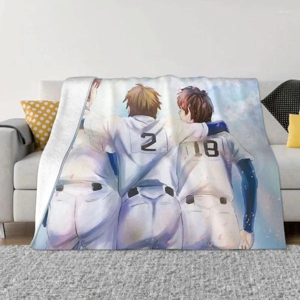 Cobertores Ace de diamante Sawamura Eijun beisebol Anime Blanket Spring Spring Autumn Brothers Throws para roupas de cama de inverno