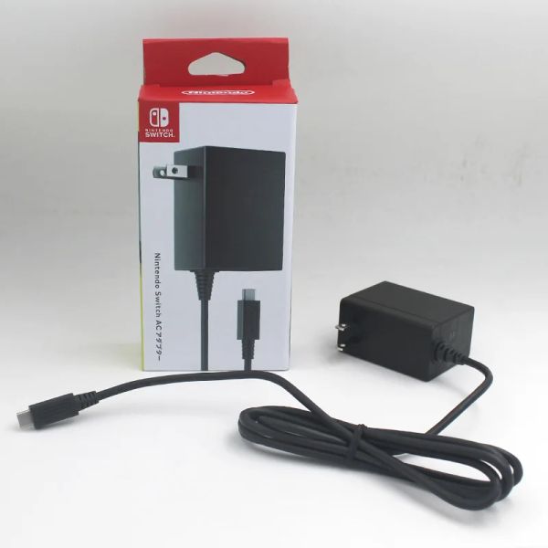 Accessori HAC002 EU/US Plug Nuovo adattatore CA originale per Nintend Switch Power Charger 100240V Dualfera con pacchetto al dettaglio