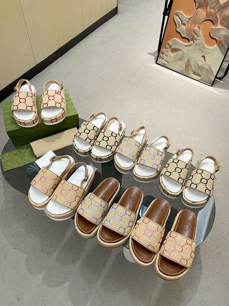 Sandali di moda femminile casa anti -slip indossando pantofors design del marchio sandali estivi di alta qualità con scatola