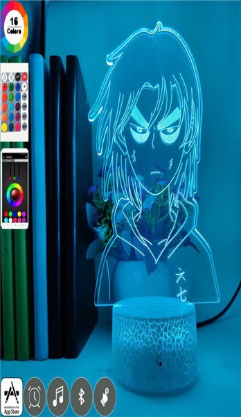 Аниме 3D Neon Desk Lamp Atmosphere Atmosphere Night Light Led Scissor Seven Smartphion Club Club вечеринка детская комната декор ночной свет 9720727