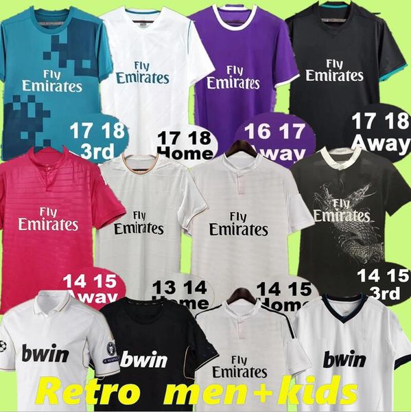 2017 2018 Maglie da calcio del Real Madrids 11 12 13 14 15 16 17 18 Bale Benzema Modric Retro Football Shirts Vintage Iso Maillot Sergio Ramos Ronaldo Camiseta Kit Kit