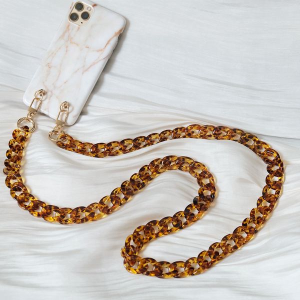 Nuovo telefono accessorio per cellulare Parti di cellulare Chain Anti Lost Universal Amber Leopard Cock Cock CrossBody Crovers Cint Case Catena