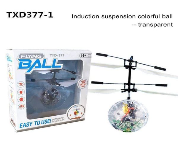 Flying Copter Ball Aircraft LED LED LED lampeggiante Light Up Toys Sensore giocattolo elettrico Bambini bambini Natale con PackA2599827