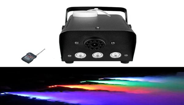 Mini 500W LED RGB Controle remoto sem fio Fog Pump DJ Disco Smoke Machine para Party Wedding Christmas Stage L9354226