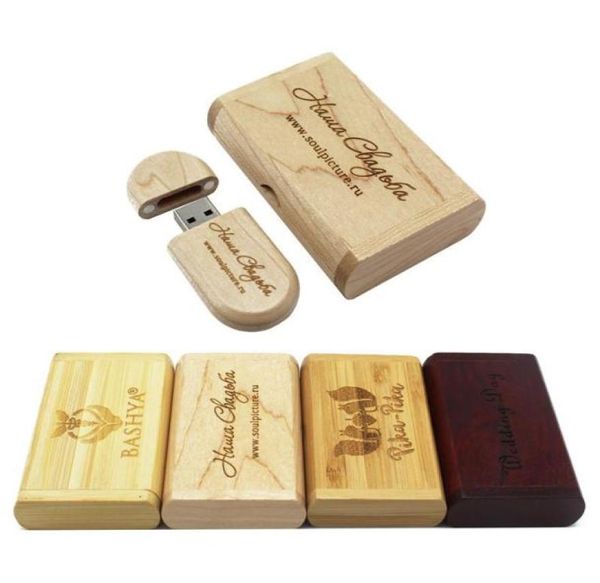 Waren USB -Flash -Antrieb 4 GB 8 GB 16 GB 32 GB Pen -Laufwerke Maple Wood USB Stick mit dem Wood Box6305153