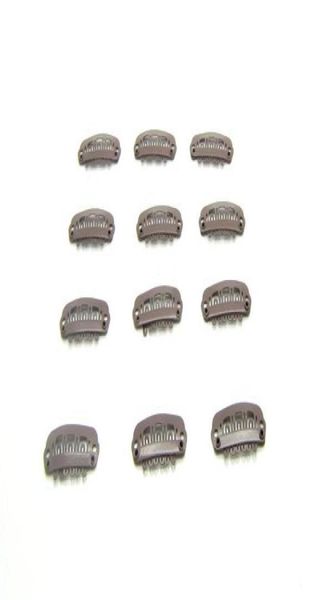 Kleinste 24 cm 6 Zähne Haarklammern für Haarverlängerungstoupe CLIPSHAIR Extension ToolSlight Brown100PCS1327143