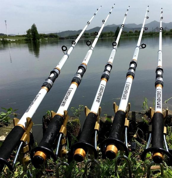 Haste de pesca giratória alimentador de mosca fibra de fibra de carpos de carpa hastes de pesca alimentação FRP FRP telescópica Pólo