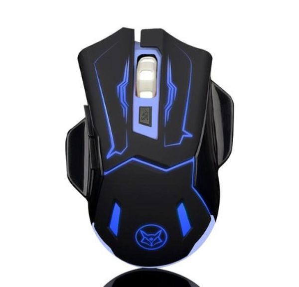 Super Ice Fox USB Rechargable Wireless Gaming Mouse со Flashling Bearlight Q5 Silent Gamer 6D Optical Mice для настольного ПК Lapto1094509