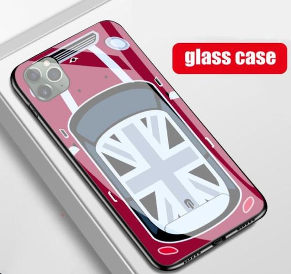 TPU Temper Glass Mini Cooper Cellphone Case per Apple iPhone 13mini 12 11 13 Pro Max 6 6S 7 8 Plus XR XSMAX SE2 Samsung Galax8478627