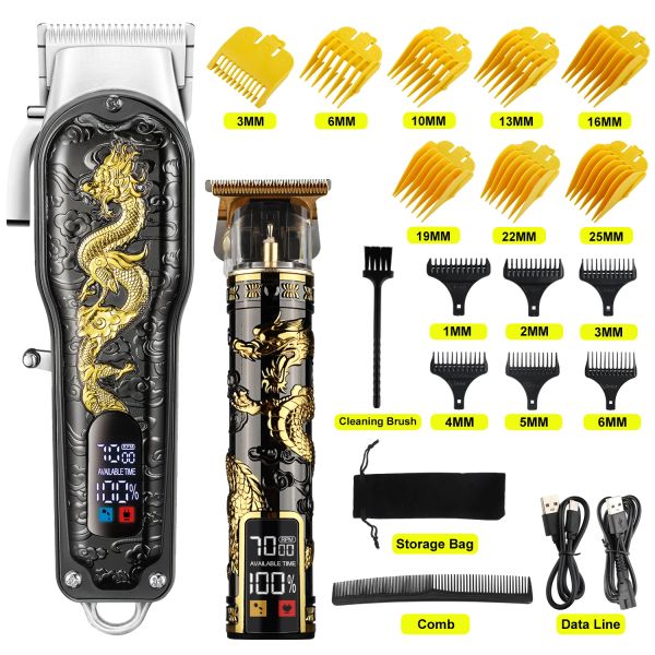 Trimmers Hellena Schwarzes Set wiederaufladbar professionelles Haar Clipper Haar Trimmer für Männer Rasierer Haarschneidmaschine Friseur geschnittener Maschin Bart Bart