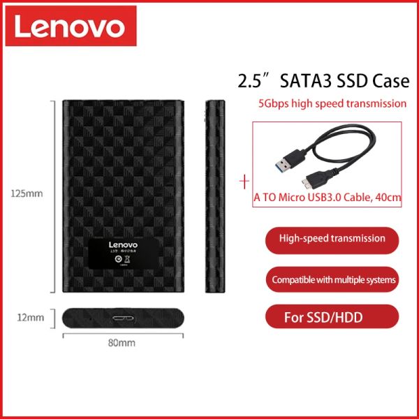 Muhafaza Lenovo Harici HDD Muhafaza SSD Kılıf Sabit Disk 2.5 inç SATA - USB 3.0 Dizüstü Diski Harici Muhafaza Taşınabilir Adaptör