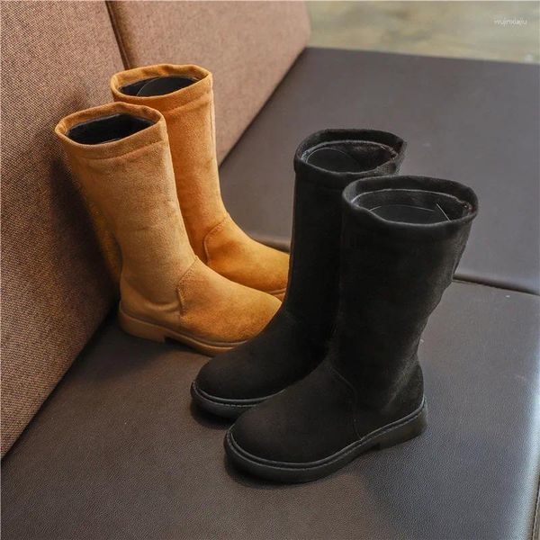 Stiefel MXHY Koreanische Version 2024 Mädchen Schuhe Herbst und Winter plus Velvet Children's High Princess