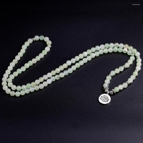 Strand Natural eine Traube Chalcedony 108 Mala Perlen -Armband oder Halskette Frauen Boho Yoga charm235c