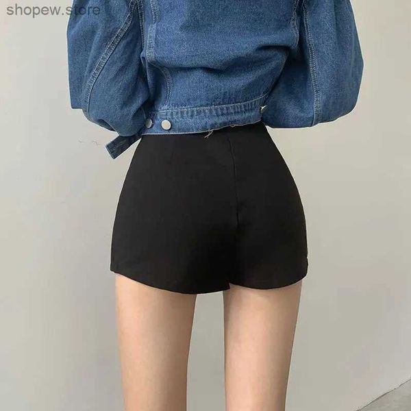 Röcke sexy Split Shorts Rock Damenbüro Damen Anzug Rock Sommer Neue schwarze Mini-A-Line-Hosen Rock hohe Taille Weitbein Shorts