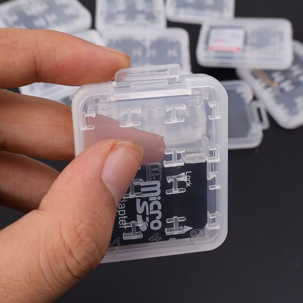 8SLOTS transparente Protektorhalter Micro SD SIM -Kartenspeicher für SD SDHC TF MS Speicherkarte Anti Lost Plastic Tragbares Fall