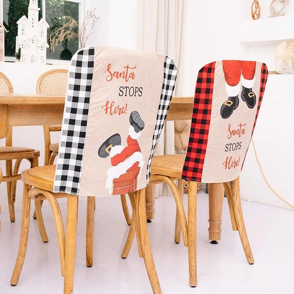 Крышка стулья 2024 Рождественские украшения семейная вечеринка гостиная столовая обложка для эль -ресторанной атмосферы отдыха