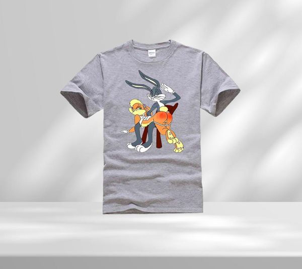 Bugs de camiseta de verão masculino Lola Bunny Spank Punição