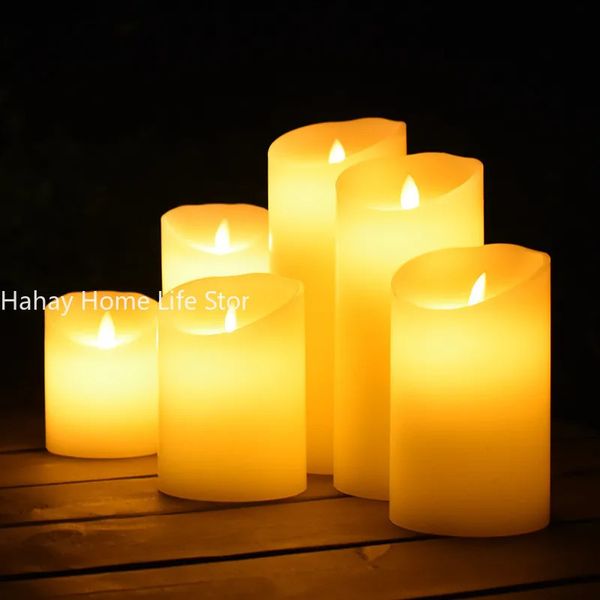 Flameless LED Candle Light Echtes Paraffin -Wachspfäusen mit realistischen Schwungflammen für Geburtstagsfedding -Weihnachtsdekor 240412