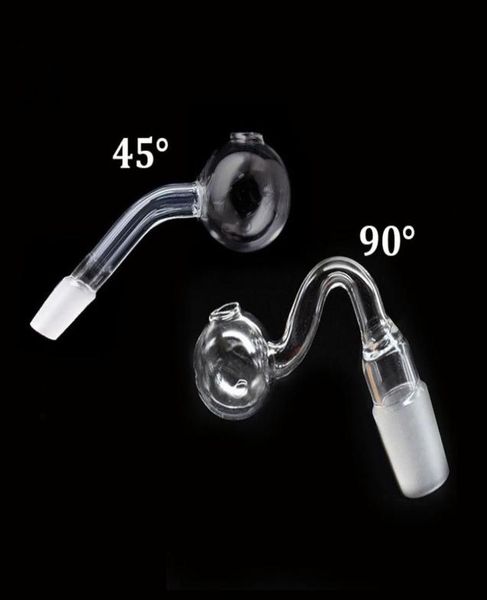 Günstigste Glasölbrennerrohr dick 10 mm 14 mm 18mm männliche weibliche Pyrex Klaröl Brenner Kurve Wasserrohr zum Rauchen von Wasser Bong 45 3676702