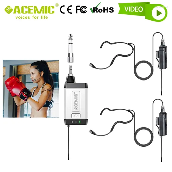 Microfoni Microfono impermeabile Instruttore di fitness Mic Affiorismo Sistema radio wireless Portable per la danza da ginnastica Dance Outdoor Teach Acemica