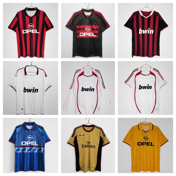 Retro Klasik Milan Futbol Forması 1988 1989 1990 1991 1992 1993 Gullit Baresi Rijkaard Van Basten Maldini Weah AC Baggio Futbol Gömlek