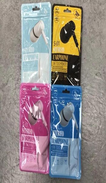 Evrensel 35mm Kulaklık Kulaklık S01 BAS EARBUDS HUAWEI İPROP 5 6S SAMSUNG MP3 MP47439617 için mikrofonlu kulaklıklar