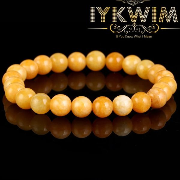 Bracciale in pietra naturale giallo ambieri giades perle regalo gioielli per uomini protezione da salute magnetica donna 6 8mm 240402