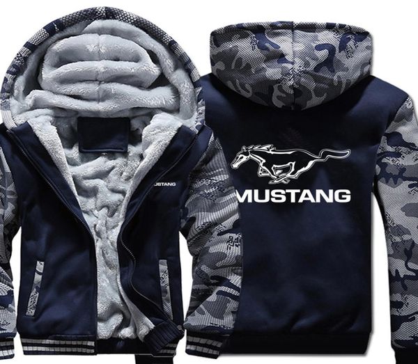 Ford Mustang Hoodies Winter Camouflage Sleeve Jacket Men Mustang 50 anos Sweatshirts9948771