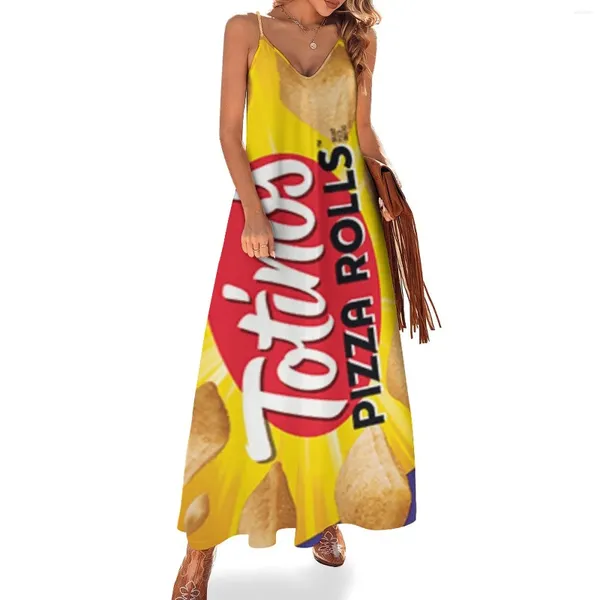 Vestidos casuais pizza rolos vestido sem mangas de verão feminino saia feminina para ocasião especial