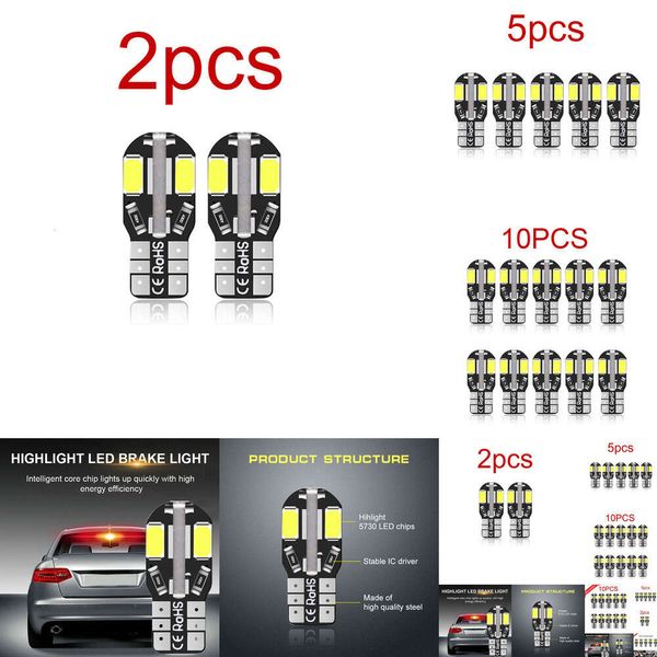 Nuovo 2024 2024 Luci decorative 10x Segnale di auto Luce T10 W5W LED 5730 LED LED LED 8SMD 12V 12V Auto Dome Lulbo Late