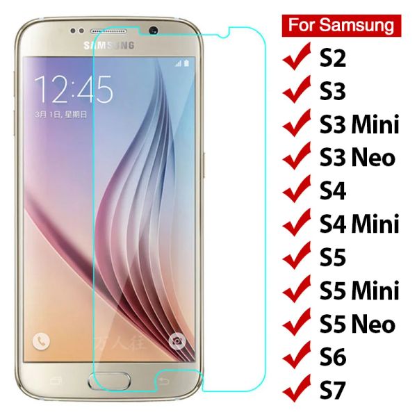 1/2pcs 9H HD -Bildschirmschutz für Samsung Galaxy S7 S6 S5 S4 Mini Harttemperiertes Glas Schutzglas auf Galaxy S3 Neo