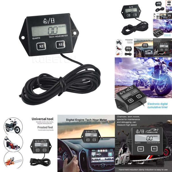 Novo 2024 Electronics Auto Impermeável Motor Digital Tache Medidor de Hora Tacômetro