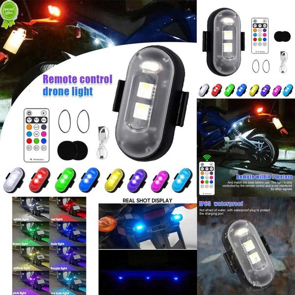 NEU RGB LED -Strobe -Motorradleuchten Leichtposition Flugzeug Wireless Warnflugzeug LED -Blitzlampe Helik W1H4