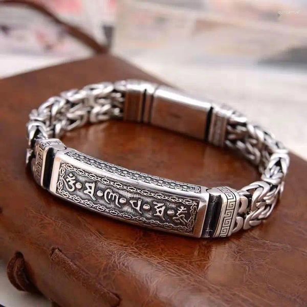 Braccialetti Link Silver Color NY Aggressiva tessitura a doppia fila Bracciale Fashion Trendsetter Gioielli tailandesi retrò