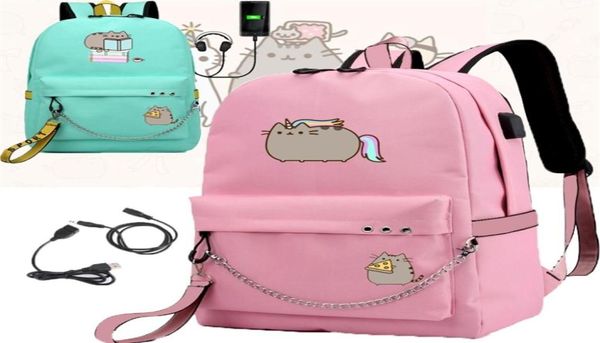 Imido милые жирные рюкзаки для девочек обратно в школьные плечи рюкзак USB Зарядка Canvas Travel Bag Сумки для ноутбука LJ201111919