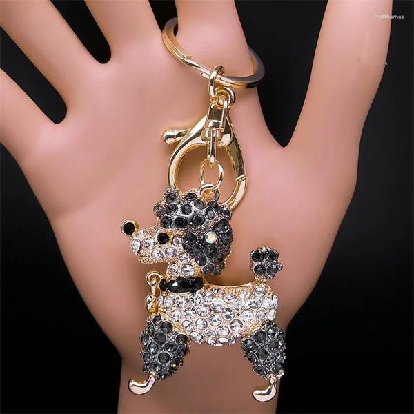 КЛАЧИНА Симпатичная собака для собак пуделей, женщины, мужчины, аботуринец металлический золотой цвет щенки для щенка кольцо кольцо, шарм, драгоценности chaveiro k5333s1