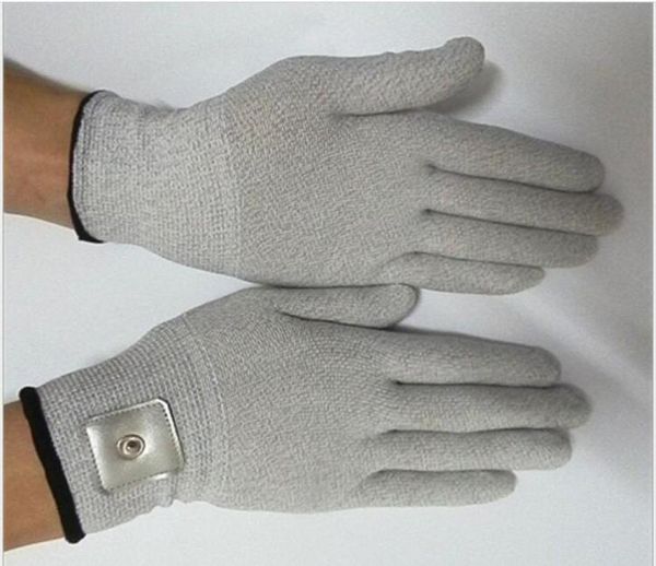 Новые 2PAIR Electrical Shock Conductive Massage Electrode Gloves для Tens EMS Терапия ручной массажер спа -сало