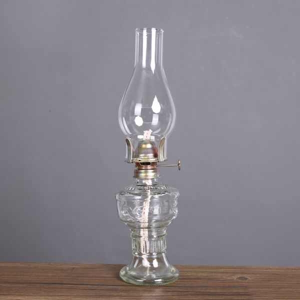Lâmpada de óleo de câmara lâmpada de vidro de vidro lâmpada de furacão lâmpada antiga lanterna de óleo rústico para decoração de mesa interna iluminação de emergência
