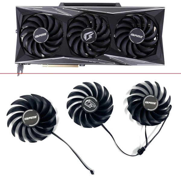 Pads Raffreddamento Fan Fan IGAME GEFORCE RTX 3080 Ti Vulcan RTX3090 RTX3060 Ti RTX 3070 Ti per colorato RTX3090 3080Ti 3070Ti 3060Ti 90mm 4pin