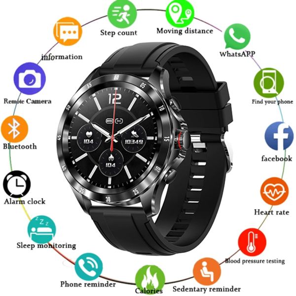 Uhren neue runde Männer Business Smart Watch Custom Dials IP68 wasserdichte Bluetooth Antwort Anruf Tracker Sport Smartwatch Männer Frauen Frauen