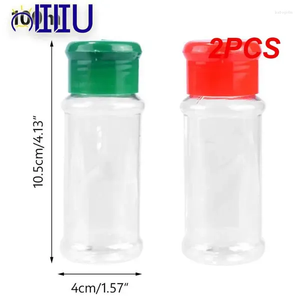 Lagerflaschen 2pcs 100 ml Gewürz Jar transparente Küchengeräte Grillgewürz -Werkzeug Kunststoff Salz Shaker leere Flasche