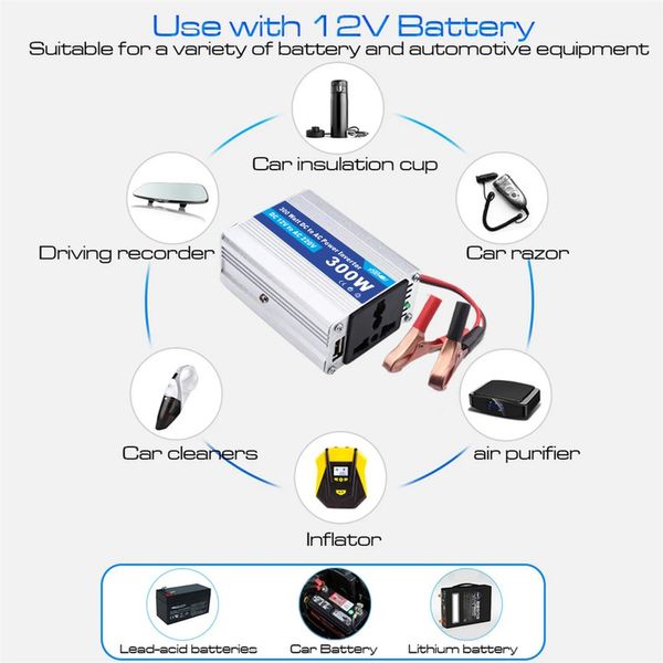 Araba Güç Dalgası İnverter DC 12V 220V - AC 12V 110V 50Hz Otomatik İnvertör Güç Dönüştürücü Adaptörü Pik Sigara Çakır Fiş Gücü