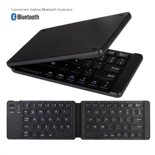 Teclados Novo Mini Teclado sem fio Bluetooth Portable Ultrathin dobring teclado para celular computlet universal com touchpad