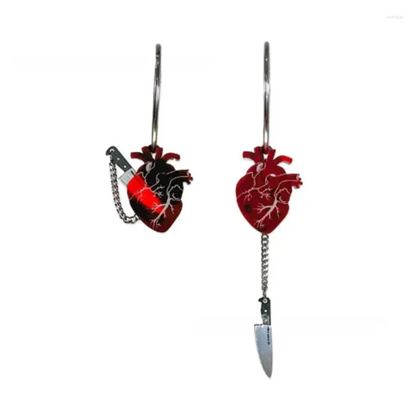 Orecchini a cerchio retrò coltello piccolo cuore penzolando gioielli drop drop gothic gothic per donne