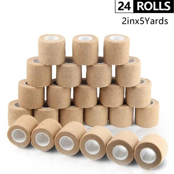 Sicurezza 24rolls 5 cm Sport Sport Autodesivo Bandage Bandage Work Tape 4,5 m Elastoplast per cuscinetti del ginocchio Pads di palmo della caviglia della caviglia della caviglia