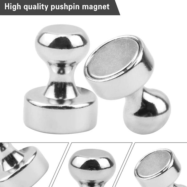 18 pezzi in metallo Pins magnetico Pins Pollumi magnetici, magneti pratici del frigo