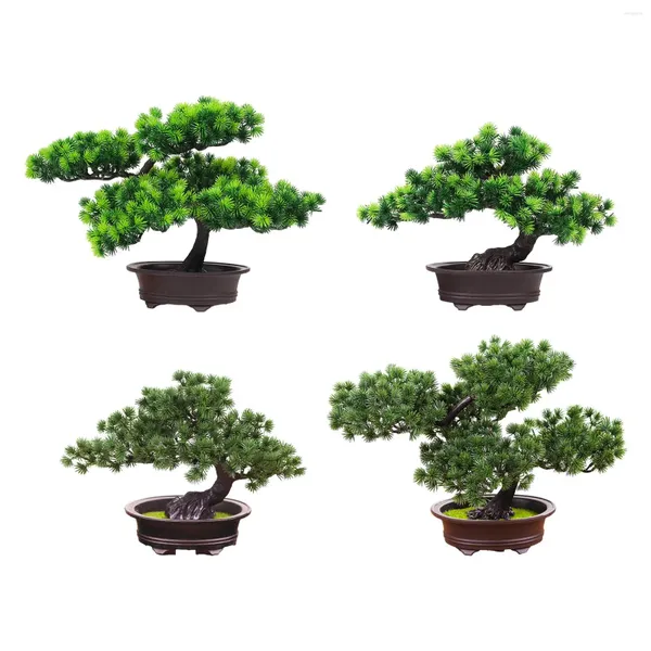 Fiori decorativi decorazioni bonsai artificiali Pinine di pino piante da tavolo da tavolo da tavolo da letto per il caffè multiuso