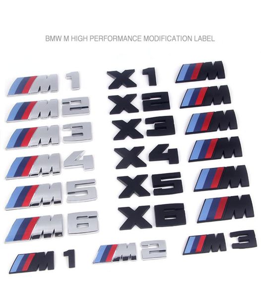 2pcs M1 M3 M5 x1m x3m x5m M135i Logo -Autoabzeichen Seite Heckmarker Körper Aufkleber Auto -Styling -Dekoration Zubehör für BMW 1 3 5 G06428237