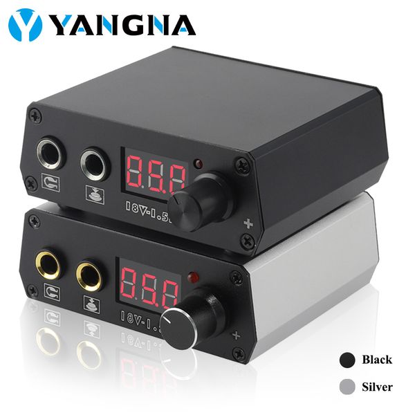 Yangna Mini Tattoo Netzteil professionelles Quadrat Digital LCD Display Dual Power Coil Rotary Machine Gun Supply Accessoires