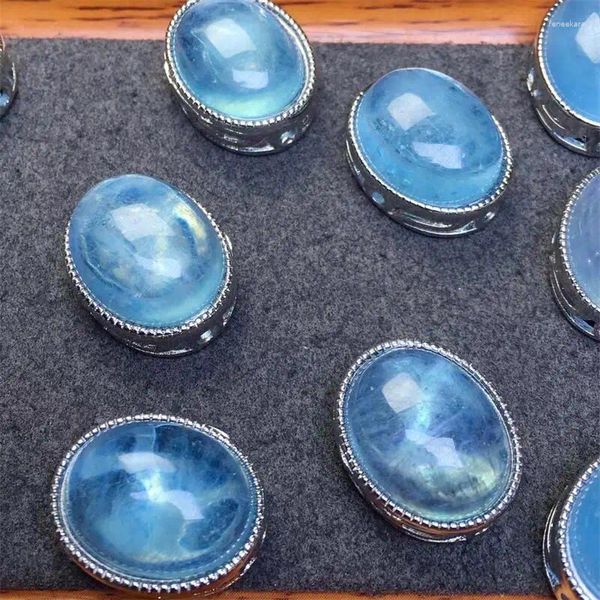 Link pulseiras naturais ovos aquamarina natural pingente de cristal mítico cura esculpida gemstone fengshui presente 17x21mm